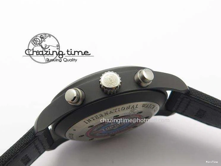 MIROTIME 0414 Pilot Chrono IW388003 Real Ceramic V6F Best Edition Green Markers On Black Nylon Strap A Effortless 7283